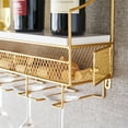 thumbnail image 6 of Twine Wall Mounted Wine Rack with Cork Holder, Home Bar Décor, Gifts, Gold, 6 of 7