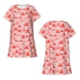 thumbnail image 3 of Bixox Cute Mushroom1 Pattern Women's Nightgown, Soft & Breathable Sleepwear, Round Neck Knee-Length Pajama Dress,Loungewear for Home & Sleep, 3 of 7