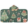 thumbnail image 5 of Yayeee Kids Hooded Towels Toddler Soft Absorbent Beach Bathing Wrap 50" x 23.5", Green Christmas Trees, 5 of 5