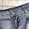 thumbnail image 4 of 2023 nuevas mujeres Sexy cintura baja agujero vaquero con fleco pantalones cortos Jeans Tanga corto femenino, 4 of 5