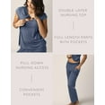 thumbnail image 3 of Kindred Bravely Davy Maternity Pajamas & Postpartum Lounge Sets for Women, Short Sleeve Nursing Pajamas (Slate Blue, Large), 3 of 6