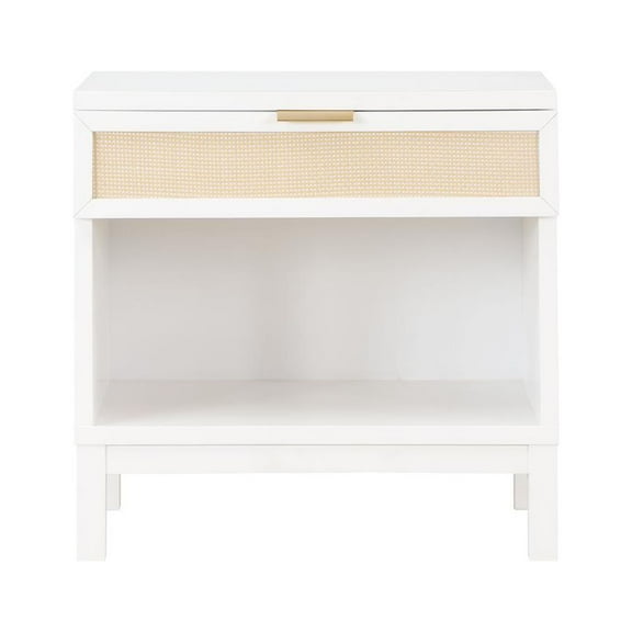 Comfort Pointe Bayport Cane White Wood 1-drawer Storage Nightstand