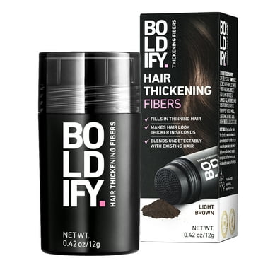 BOLDIFY Hair Thickening Fibers, Fill In Fine and Thinning Hair, Light Brown, 12g