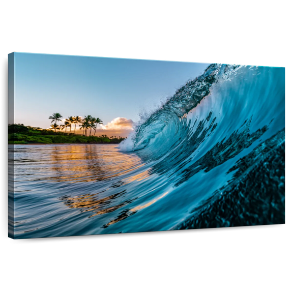 Elephant Stock Morning Wave Wall Art - Beach Canvas Canvas By Lucas Moore - 12" x 8"
