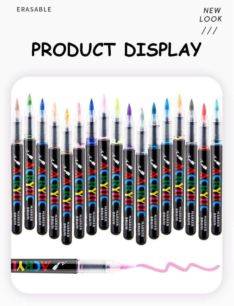 36 Colors Acrylic Paint Markers - Paint Pens for Drawing, Fabric, Paper, Glass, DIY - Art & Craft Supplies for Adults, Teens