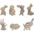 thumbnail image 1 of QTFHR 7 pcs Cute Rabbit Animal Figurine Crafts DIY Miniature Garden Miniature House Home Decoration (Gray), 1 of 7