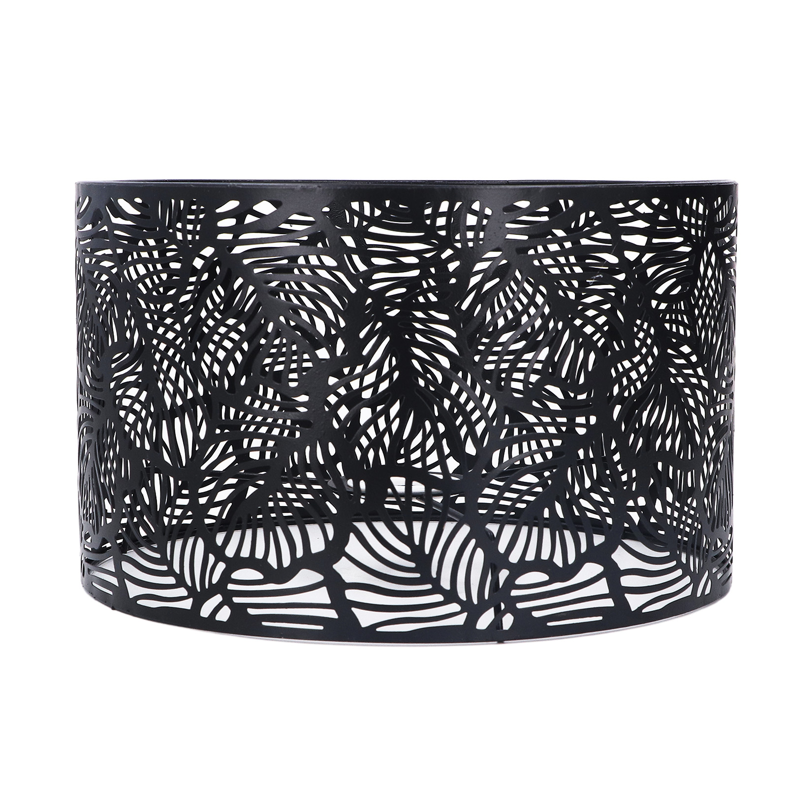 Abat-jour Tambour En Fer Blanc Percé - Pour Ampoules E14/E27, Diamètre 25 Cm, Hauteur 16 Cm