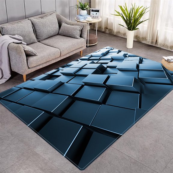 Area Rug Modern Luxury Carpets for Living Room Bedroom Large Area Rugs Geometric 3D Printed Carpet D