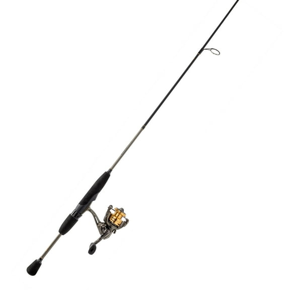 Lew’s Laser Lite Spinning Reel and Fishing Rod Combo, 7-Foot, 2-Piece IM6 Rod with Ultra-Light Power and Fast Action, Size 100 Reel, 3 1 Bearings, 5.1:1 Gear Ratio, Metallic Gray/Gold/Black