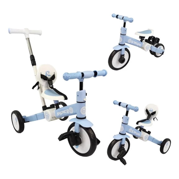 Triciclo Evolutivo The Baby Shop  4 en 1 Bicicleta de Equilibrio y Balance Azul -