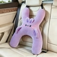 thumbnail image 4 of DLMCUH Car Sleeping Pillow, Purple Rabbit H‑Shape Cushion With Safety Belt Protector, Machine Washable Compressible Travel Gadget, for Vehicle Neck Back Relax Protection, 4 of 5
