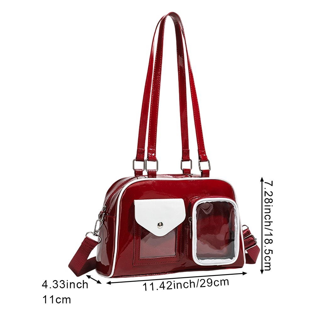 Hzzsbu Kawaii Crossbody Bags Large Capacity Ita Messenger Bag Cute Transparent Crossbody Bag Versatile Uniform Bag for Women