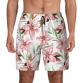 thumbnail image 3 of Uemuo Lilies Flowers Pattern Mens Swim Trunks Quick Dry Board Shorts with Mesh Lining, Stretch Beach Shorts Quick Dry No-Chafing Board Shorts-XX-Large, 3 of 9