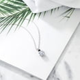 thumbnail image 4 of Gem Stone King 925 Sterling Silver White Moissanite and Black Onyx Pendant Necklace for Women | 4.13 Cttw | Gemstone Birthstone | Round 10MM and 3.5MM | With 18 inch Chain, 4 of 4
