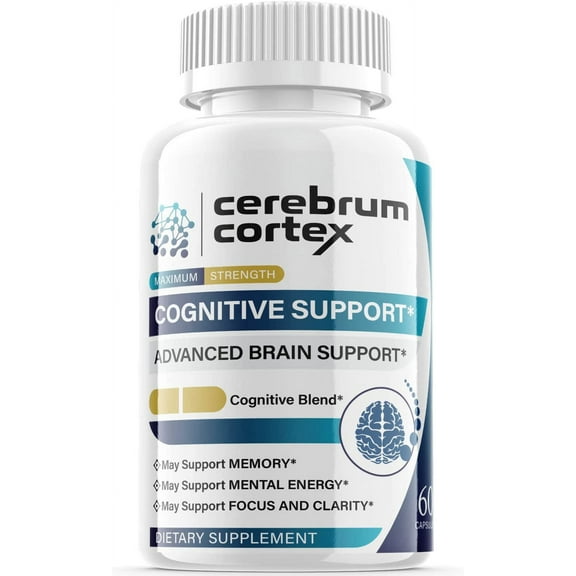 (1 Pack) Cerebrum Cortex - Nootropic Memory Booster Dietary Supplement for Focus, Memory, Clarity, & Energy - Advanced Cognitive Support Formula for Maximum Strength - 60 Capsules