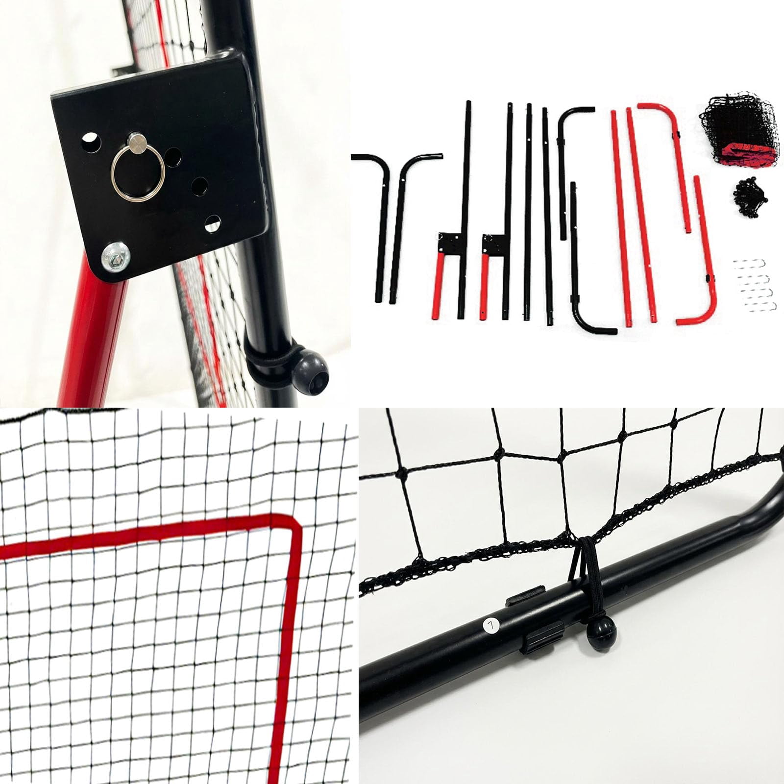 Adjustable Volleyball Rebounder Net 7x4 FT, High-Tension PE Netting, Portable Volleyball Training Equipment Practice with Angle Customization for Improving Volleying, Bumping, Spiking Skills