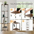 thumbnail image 6 of SUNMORY 5 Tier 65 in Wood and Metal Walnut Corner Bookcase with 2 USD Ports and 2 Power Outlets, 6 of 7