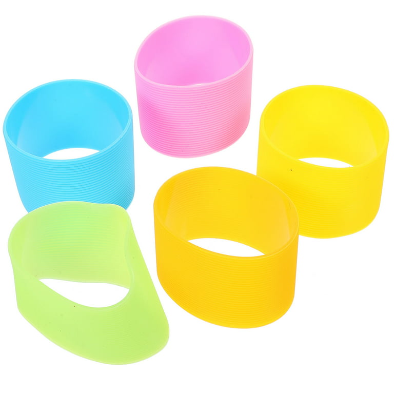 5pcs Silicone Bottle Band Silicone Bottle Sleeve Silicone Bottle Cover Glass Cup, Size: 7x7x5CM