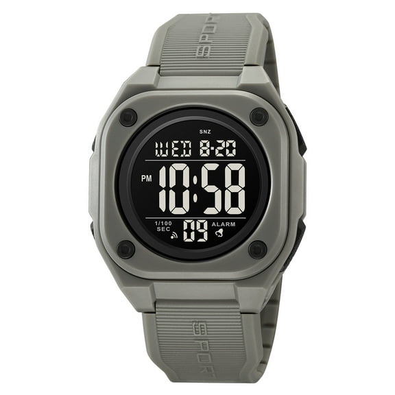 Square Digital Sports Watch for Men - Waterproof, Multifunction Outdoor Watch with LED Display