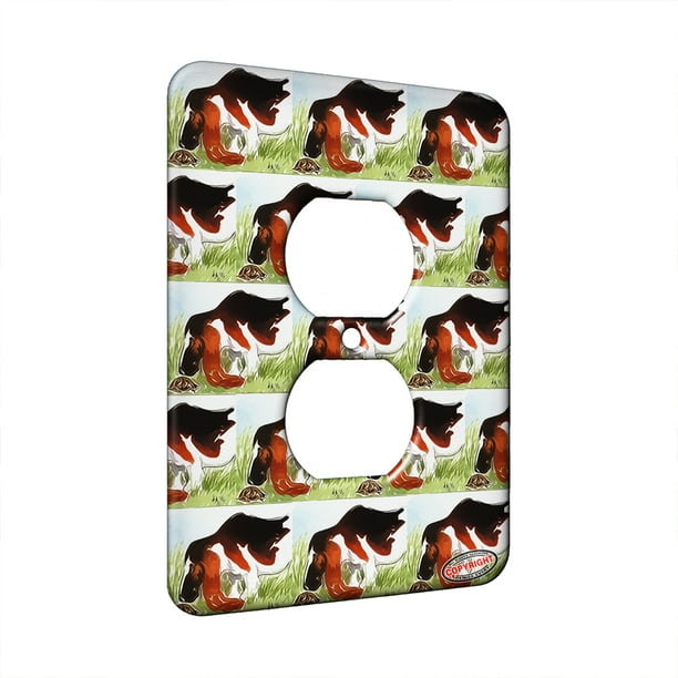 Kuzmark 1 Gang Ac Outlet Wall Plate Basset Hound Meets Turtle Dog Modern Art By Denise Every Walmart Com Walmart Com