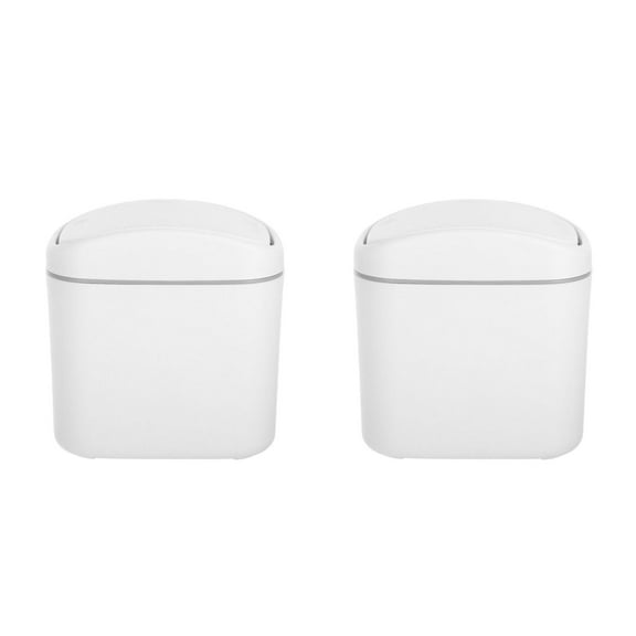 2pcs Portable Trash Can Tabletop Garbage Basket Countertop Trash Can Container With Lid