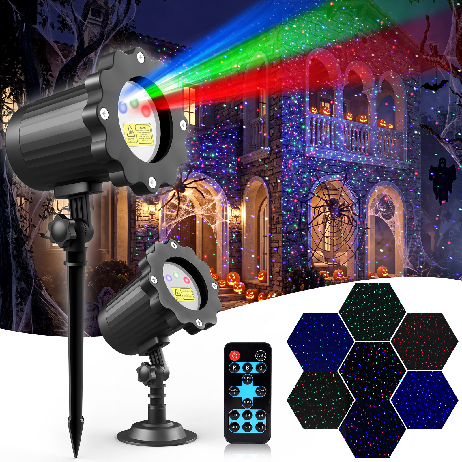 Yannovus Outdoor RGB Laser Light Projector with Remote photo 1