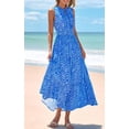 thumbnail image 4 of Vestido PRETTYGARDEN sin mangas con cuello en V para invitados de boda, azul XL, 4 of 6