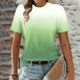 thumbnail image 2 of Youyipin women tee Women's gradient Print Short Sleeve T Shirts Crew Neck Summer Tee Shirts spring tops for women, 2 of 5