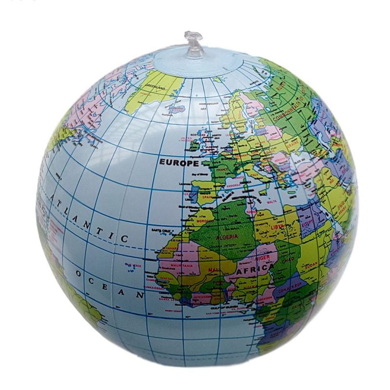Inflatable 11 Inch Educational World Map Globe Beach Ball Great for Kids 