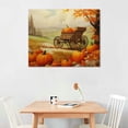 thumbnail image 2 of COMIO Canvas Painting Canvas Wall Art Picture 20x16in for Living Room Bedroom Pumpkin Fall Leaf Pictures Thanksgiving White, 2 of 3
