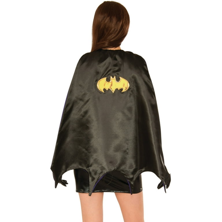 Womens Deluxe Black Double Sided Batman Batgirl Classic Cape Costume Accessory