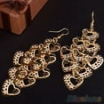 thumbnail image 5 of Grandest Birch Women's Hollow Multilayer Sweet Heart Dangle Hook Long Earrings Jewelry Alloy Silver, 5 of 5