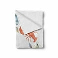 thumbnail image 2 of Lobster Soft Flannel Fleece Throw Blanket, Pattern of Aquarelle Style Tasty Seafood Arranged in Circular Composition, Cozy Plush for Indoor and Outdoor Use, 50" x 70", Multicolor, by Ambesonne, 2 of 6