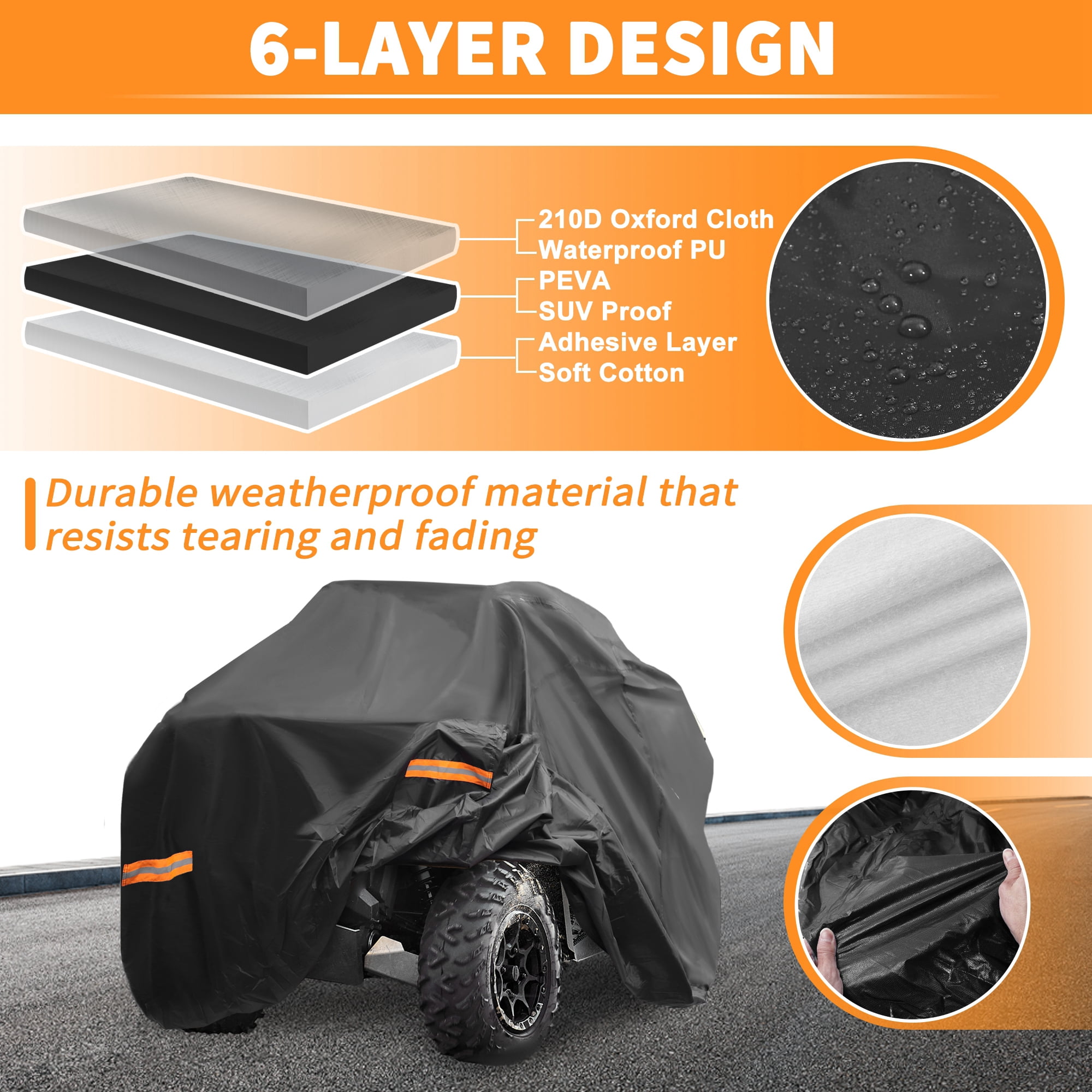 Unique Bargains ATV Cover for Kawasaki Brute Force 750 Waterproof Quad Cover