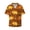 Dinosaurs And Leaves, variant on Naloa Dinosaur Men's Loose Fit Cuban Collar Short-Sleeve Shirt with Button-down and Chest Pocket for Everyday Wear Outings - X-Large