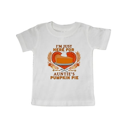 

Inktastic I m Just Here for Auntie s Pumpkin Pie with Hearts Gift Baby Boy or Baby Girl T-Shirt