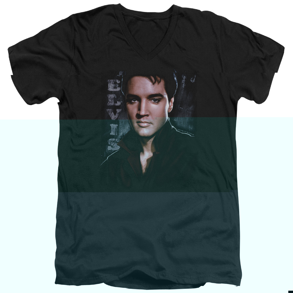 Elvis Presley Tough Adult V-Neck T-Shirt Black