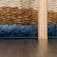 thumbnail image 3 of Hauteloom Faina Machine Washable Solid Shag Rug - Plain Living Room Bedroom Shaggy Area Rug - Fluffy Plush High Pile Carpet - Dark Blue - 7'10" x 10', 3 of 19