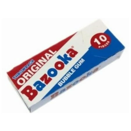 Bazooka Original & Blue Razz Bubble Gum, 10 pieces