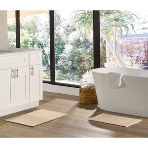 Better Homes & Gardens Diamond Cotton 2-Piece Bath Rug Set, Beige