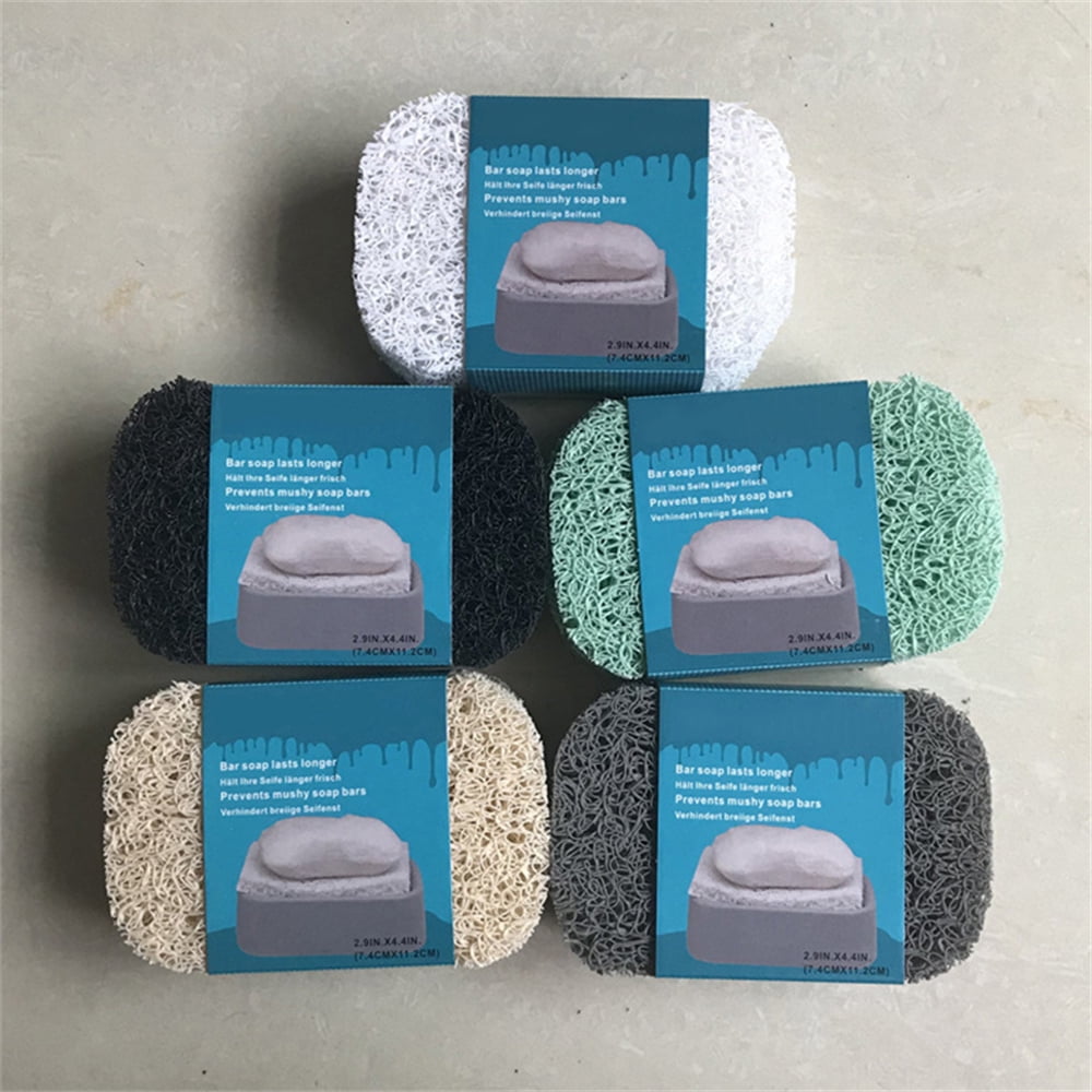Non-Slip Soap Holder Pad, Self Draining Soap Bar Holder Pads, Soap Saver Dish for Shower Kitchen Bathroom Travel Hotel Cleaning Supplies, 4 Piece Set