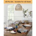 thumbnail image 5 of 13 Inch Round Placemats Set of 6, Gingerbread Black Non Slip Heat Insulation PP Table Mats, Christmas Winter Snowflake Washable Place Mats for Kitchen Dining Party Table Decor, 5 of 7