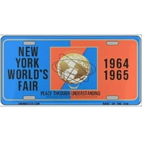 1964 NY Worlds Fair Commemorative License Plate Replica - Aluminum ( 12 inch x 6 inch )