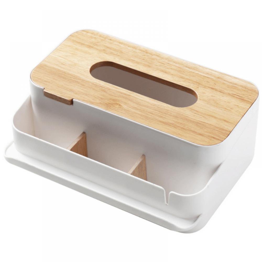 Wooden Cover Paper Towel Box Paper Box Kitchen Bathroom Suede Storage