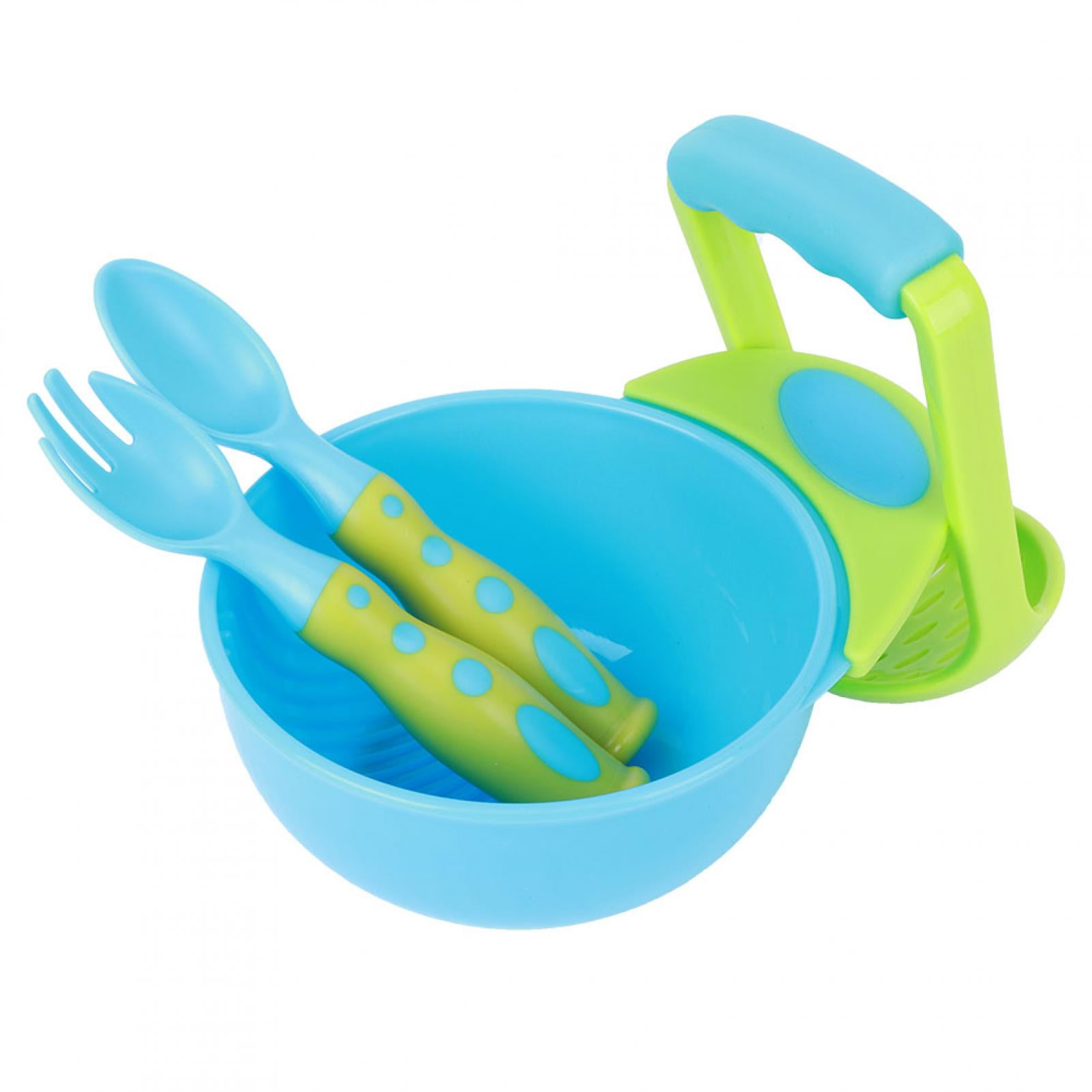 EBTOOLS Infant Freshfood Masher, 4pcs Baby Food Masher, Bowl Spoons Set, For Baby Food Mash