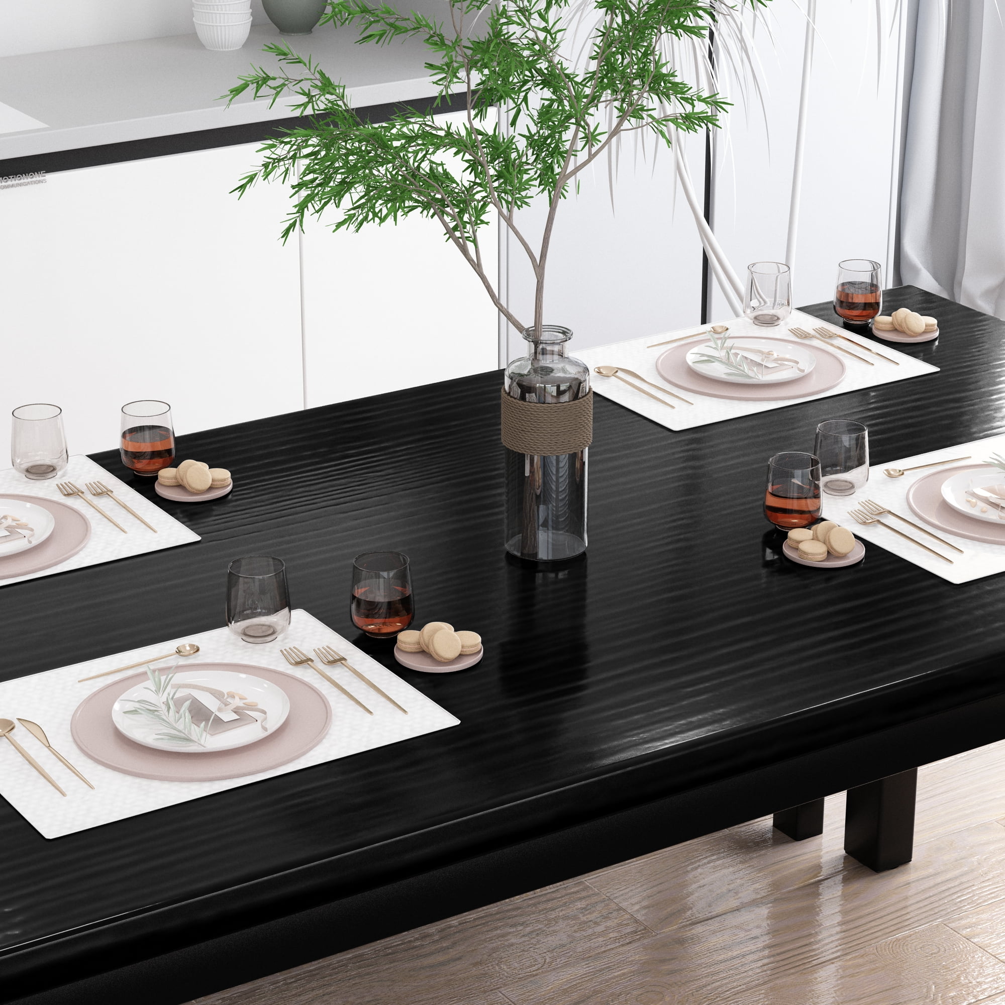 Baxluxe Dining Table Set, Rectangular Dining Table with Bench Set, Dining Table Set for 2-4 for Apartment, Kitchen and Dining Room, Black