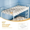 thumbnail image 5 of Zimtown Metal Bunk Bed Twin Over Twin Heavy Duty Bed Frame with Safety Guard Rails & Flat Ladder for Kids Teens Adults, White, 5 of 8