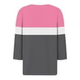 thumbnail image 4 of JULMCOMO Shirts for Women Dressy Casual V Neck Button down T Shirts Summer Striped Color Block Print Half Sleeve Tees Boho Loose Fit Tunic Blouse Gray S, 4 of 4