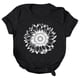 thumbnail image 1 of Gibobby Playera de Manga Corta con Cuello Redondo Mujeres Casual Girasol Impresión Mangas Cuello Redondo Camiseta Suelta Blusa Tops(Negro,CH), 1 of 4