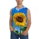 thumbnail image 1 of Fotbe Blue Sky Sunflower Men's Camiseta sin Mangas Estampada para Hombres, Playera Casual para Gimnasio, Entrenamiento, Playa-Large, 1 of 7